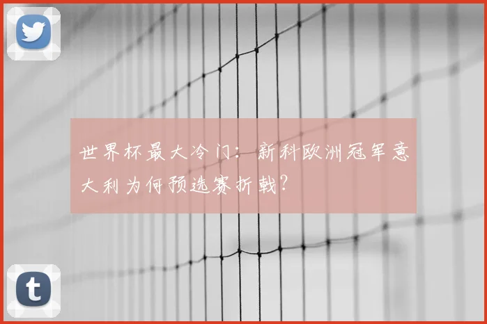 世界杯最大冷门：新科欧洲冠军意大利为何预选赛折戟？